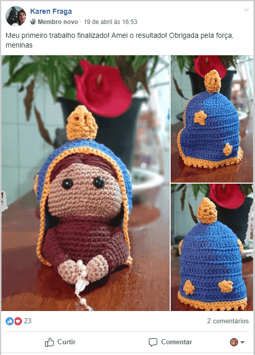 boneca amigurumi da nossa senhora aparecida